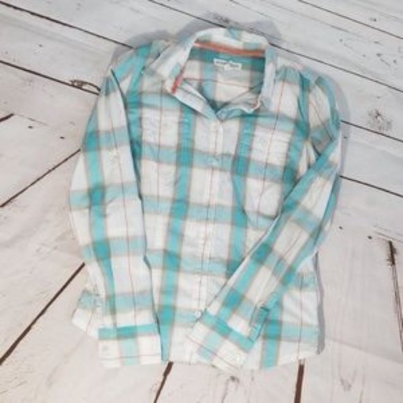 Aeropostale Turquoise Plaid button down shirt - Picture 4 of 6